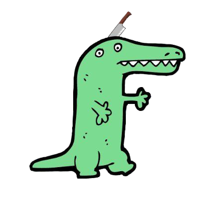 Croc with knife